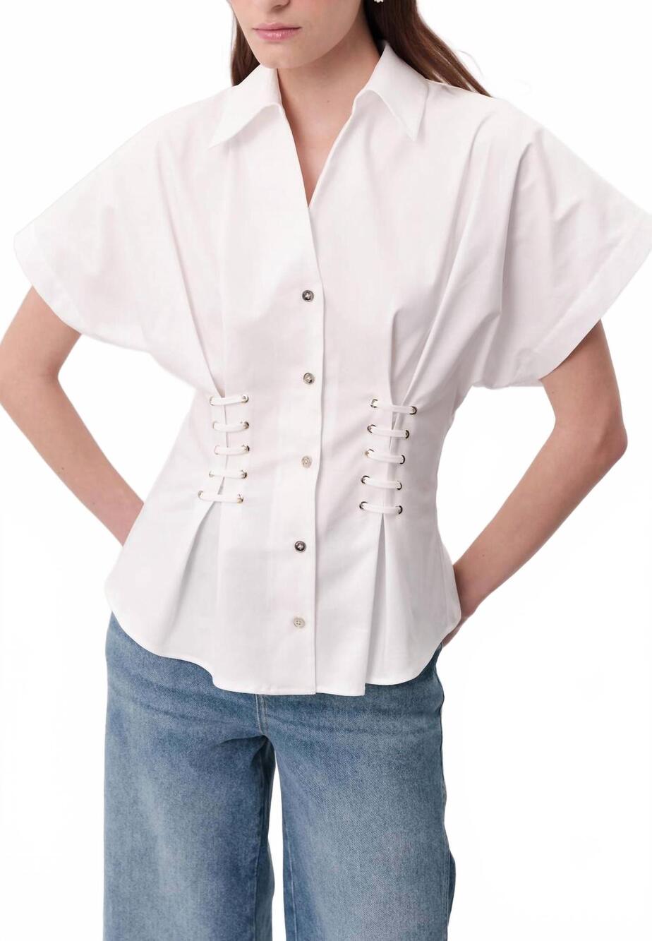NEW EXQUISE women's mollie shirt in white